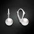 Sudraba auskari "Ranī (White)" ar Swarovski™ pērlēm